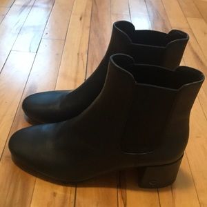 Coach black leather booties